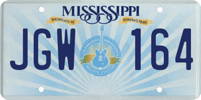 MS license plate JGW164