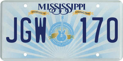 MS license plate JGW170