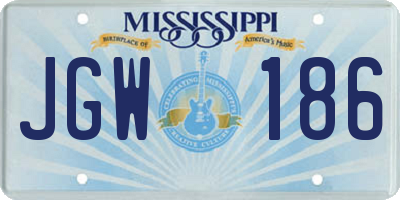 MS license plate JGW186