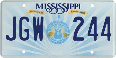 MS license plate JGW244