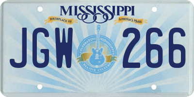 MS license plate JGW266