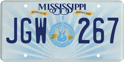 MS license plate JGW267