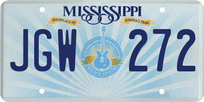 MS license plate JGW272