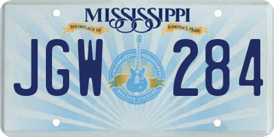 MS license plate JGW284