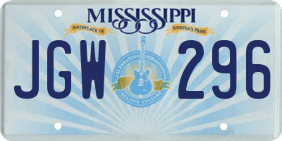 MS license plate JGW296