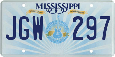 MS license plate JGW297