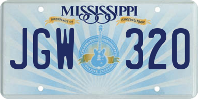MS license plate JGW320