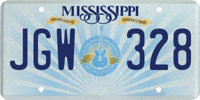 MS license plate JGW328