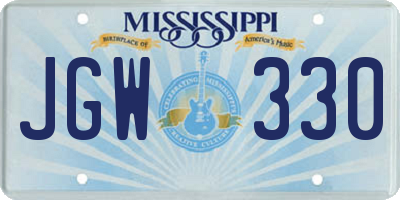 MS license plate JGW330