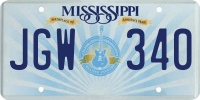MS license plate JGW340