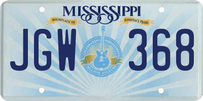 MS license plate JGW368