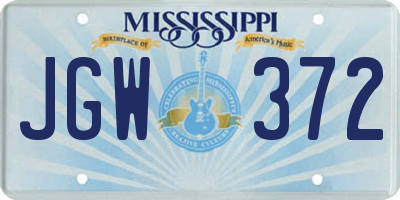 MS license plate JGW372