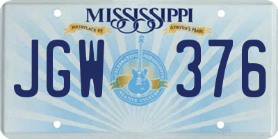 MS license plate JGW376