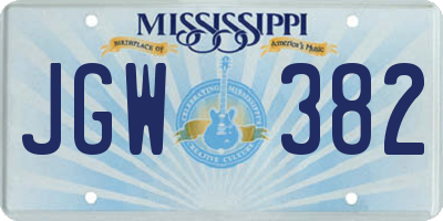 MS license plate JGW382