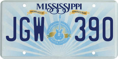 MS license plate JGW390