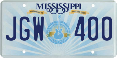 MS license plate JGW400