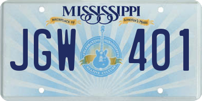 MS license plate JGW401