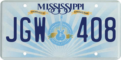 MS license plate JGW408