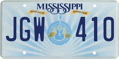 MS license plate JGW410