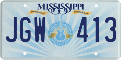 MS license plate JGW413