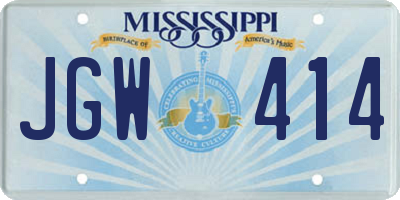 MS license plate JGW414