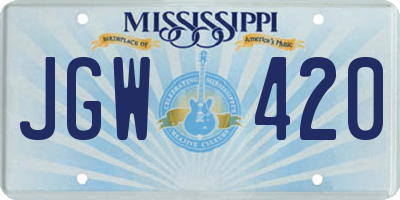 MS license plate JGW420