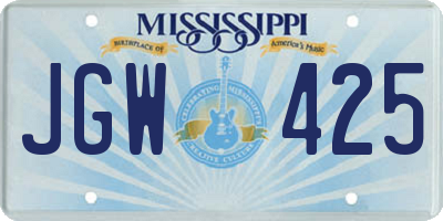 MS license plate JGW425