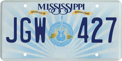 MS license plate JGW427