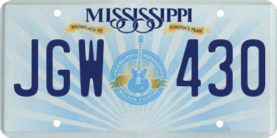 MS license plate JGW430