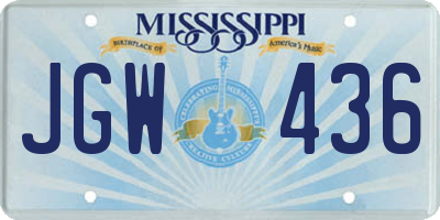 MS license plate JGW436