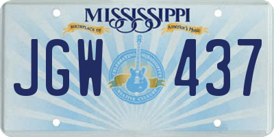 MS license plate JGW437