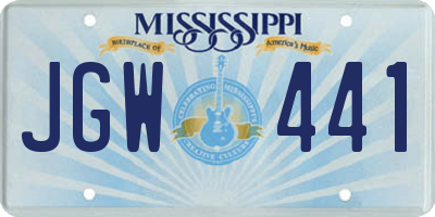 MS license plate JGW441