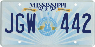 MS license plate JGW442