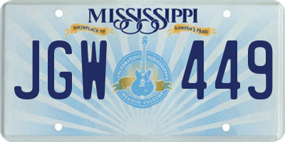 MS license plate JGW449