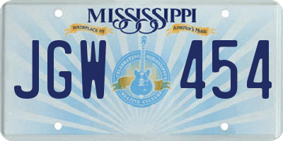 MS license plate JGW454