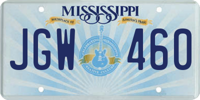 MS license plate JGW460