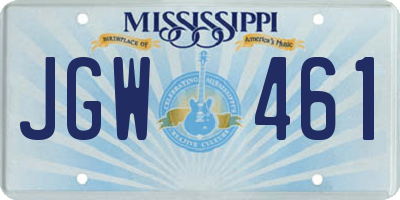 MS license plate JGW461