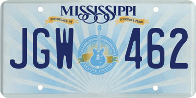 MS license plate JGW462