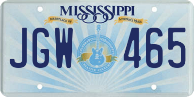 MS license plate JGW465
