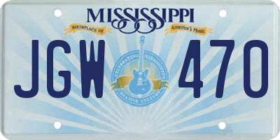 MS license plate JGW470
