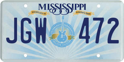 MS license plate JGW472