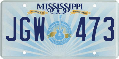 MS license plate JGW473
