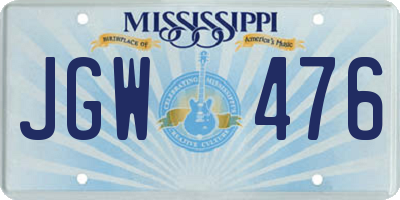 MS license plate JGW476