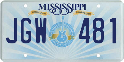 MS license plate JGW481
