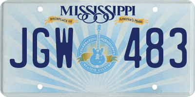 MS license plate JGW483