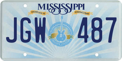 MS license plate JGW487