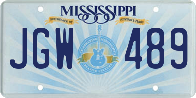 MS license plate JGW489