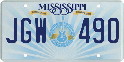 MS license plate JGW490