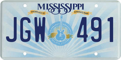 MS license plate JGW491