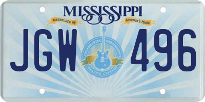 MS license plate JGW496